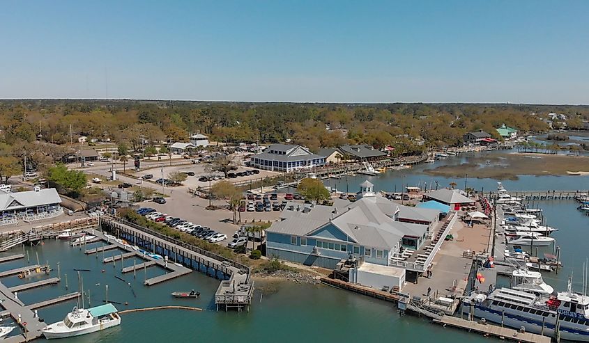 Georgetown, South Carolina harbor at sunset