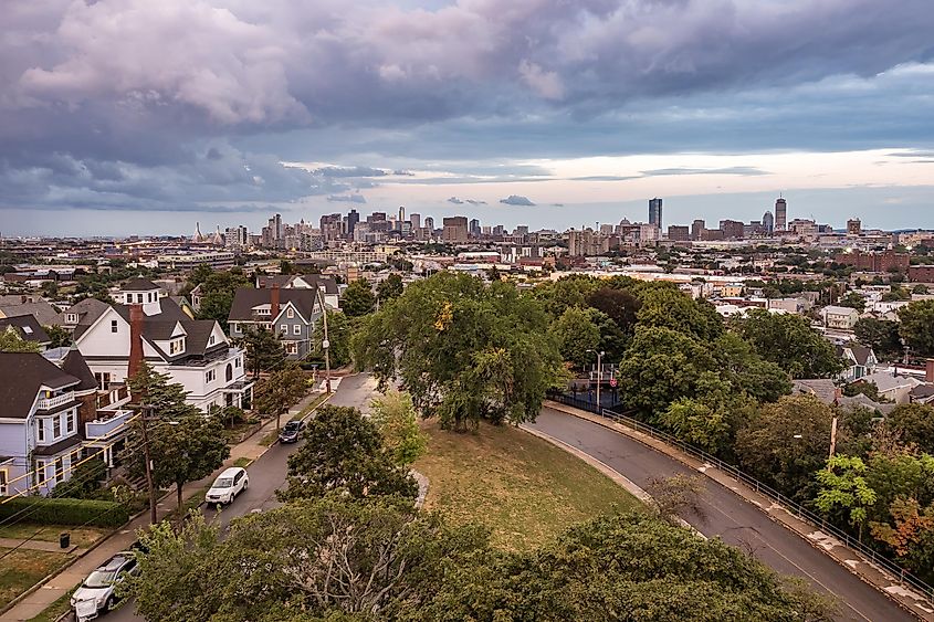 Aerial view of Somerville, Massachusetts