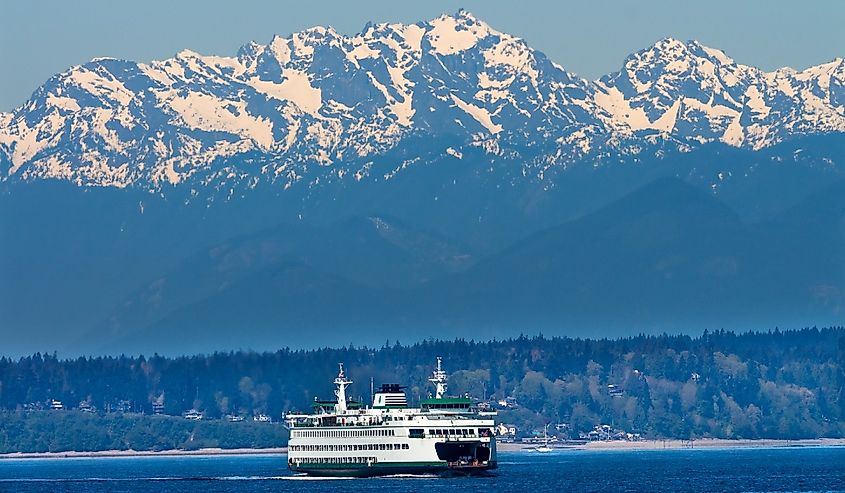 Seattle Bainbridge Island Ferry Puget Sound Olympic Mountains