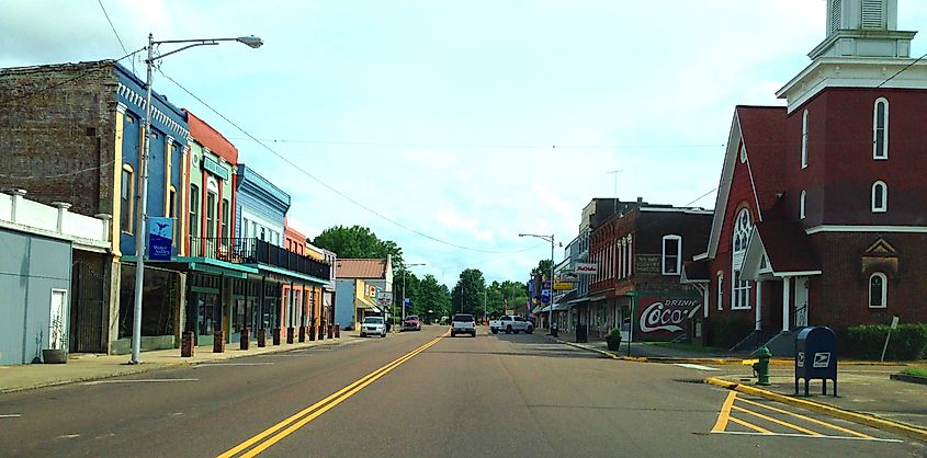 Main Street in Water Valley, Mississippi.