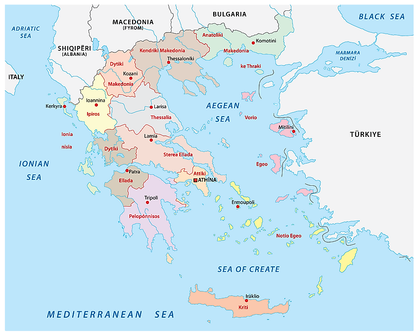 Where Is Greece On A Map Of The World - Map of world