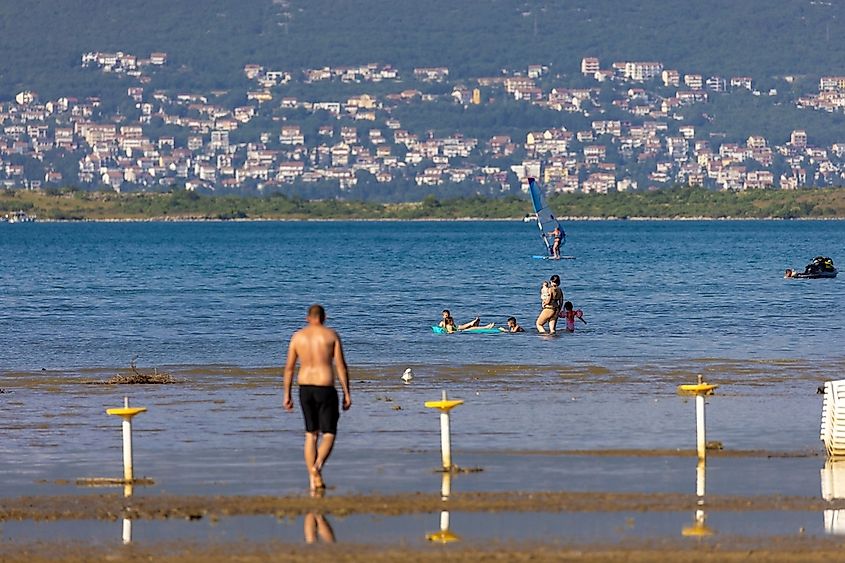 Meline Beach on Krk Island, Solin, Croatia.