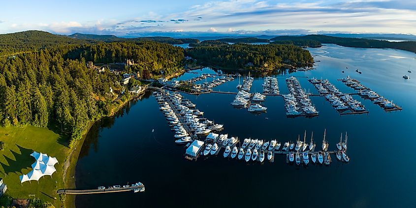 Aerial View of Roche Harbor in San Juan Island, Washington
