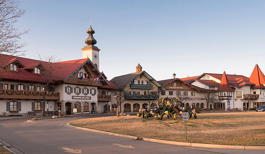 Bavarian-themed homes in Frankenmuth, Michigan.