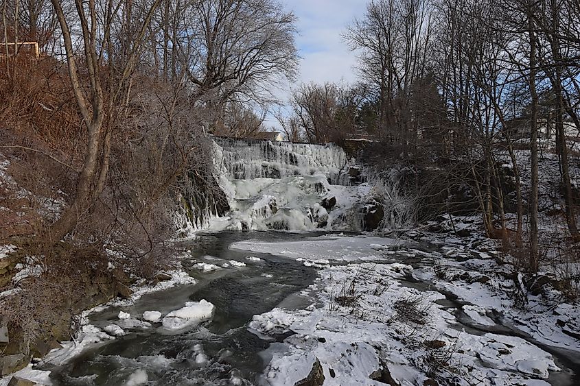 Waterfall in Waterbury, Vermont.