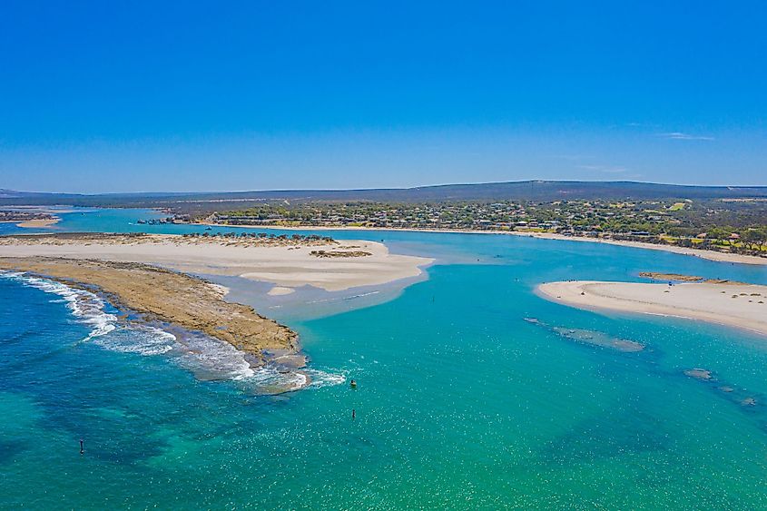 Confluence of the Murchison River with the Indian Ocean