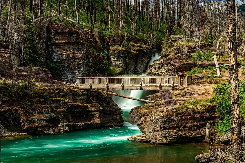 The captivating St. Mary Falls in Montana.