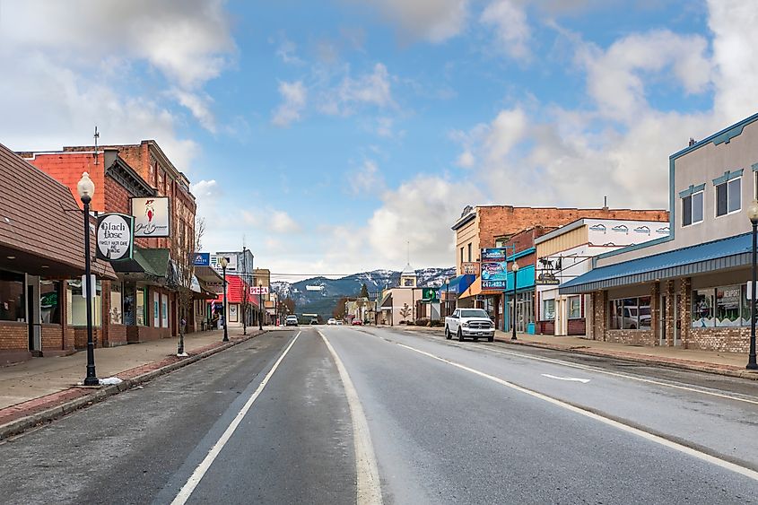 Main Street in Newport, Washington.