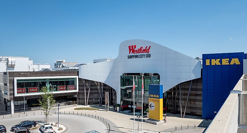 Westfield SCS shopping center south of Vienna. Editorial credit: Stefan_Sutka / Shutterstock.com