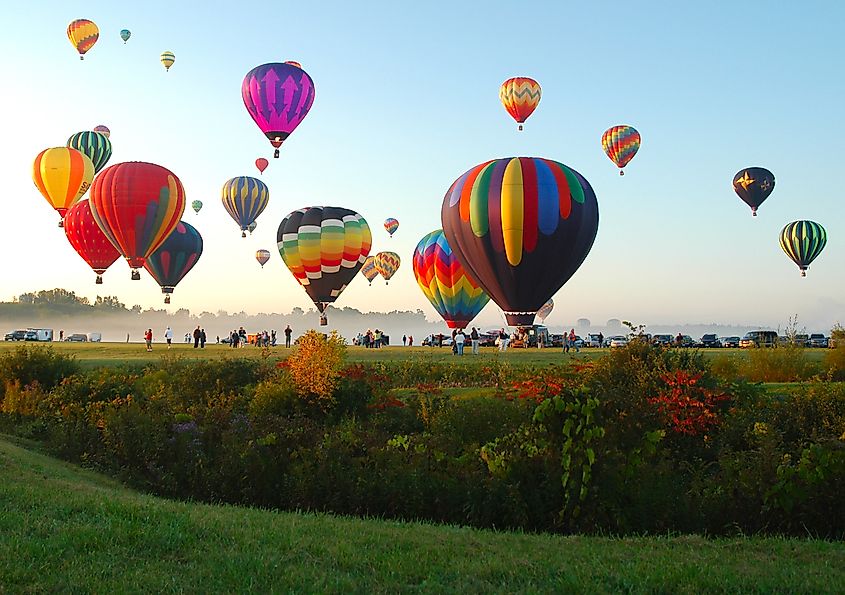 Morning balloon launch in Queensbury, New York