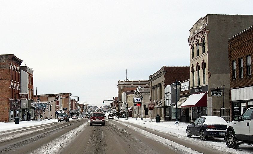 The Main Street in Keokuk, Iowa.