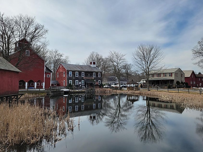 Old Mill Pond Village Shops in Granby, Connecticut.