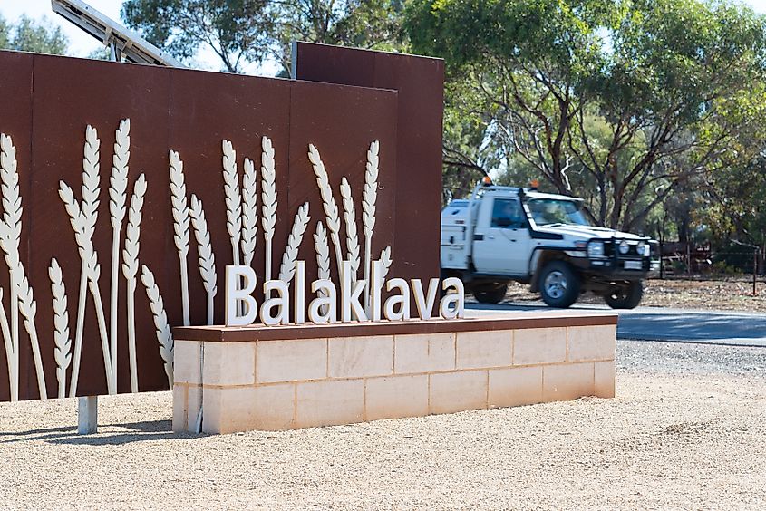 A sign in Balaklava, South Australia.