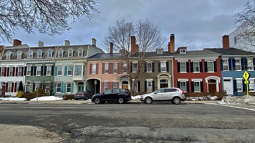 Row houses along South Main Street, Geneva, New York. Image credit: Andre Carrotflower via Wikimedia Commons.