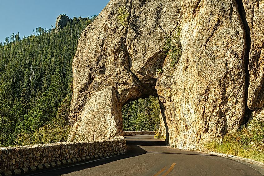 A view of the Hood Tunnel along the Peter Norbeck National Scenic Byway.