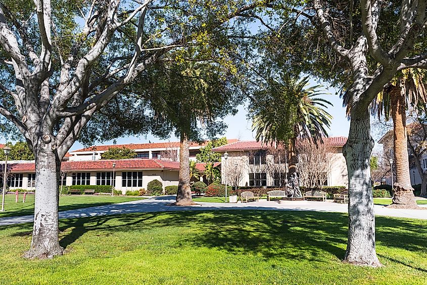 Landscape in Santa Clara University campus on a sunny winter day, south San Francisco bay area, California, via Sundry Photography / Shutterstock.com