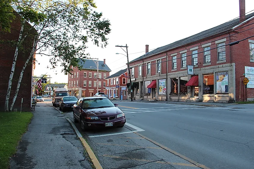 View of the downtown area in Searsport, Maine.