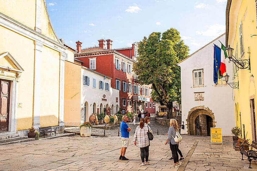 The main square in Motovun, Croatia.