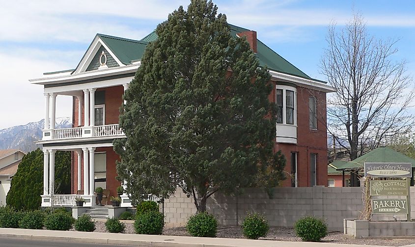 The historical George A. Olney house in Safford, Arizona