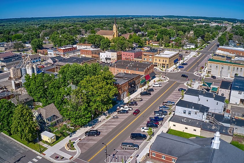 Aerial View of Belle Plaine, Minnesota.