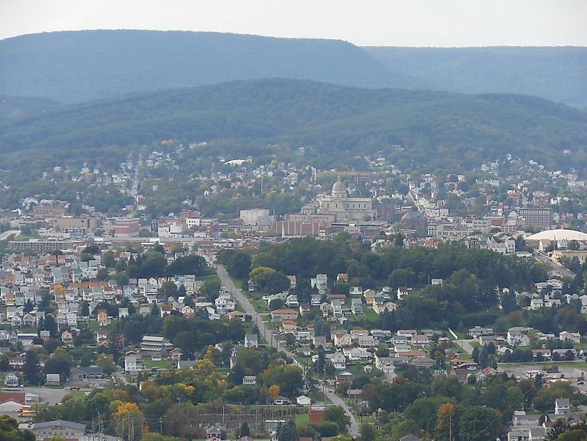 Altoona, Pennsylvania as seen from Brush Mountain.