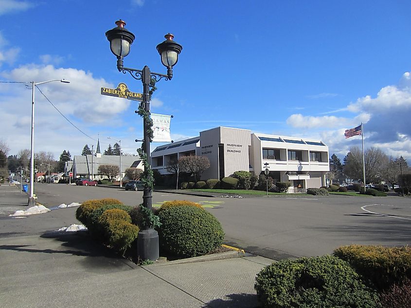 Street view of Camas, Washington.