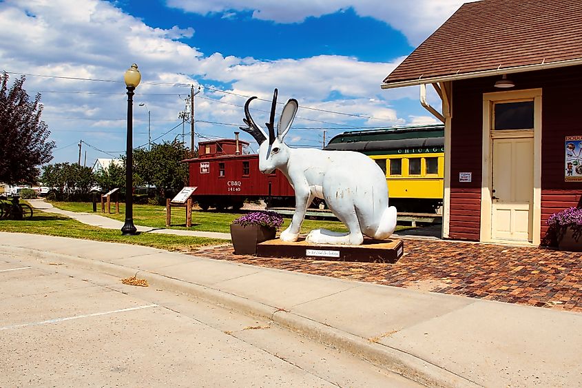 Jackalope statue at the Railroad Interpretive Museum in Douglas, Wyoming.