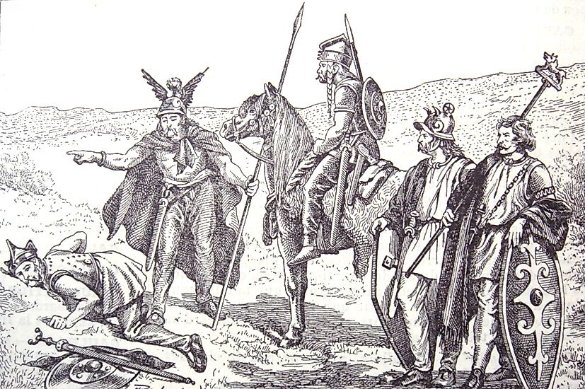Soldiers of Gaul, as imagined by a late 19th-century illustrator for the Larousse dictionary, 1898.