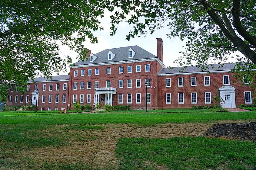 View of the campus of Washington College in Chestertown, Maryland
