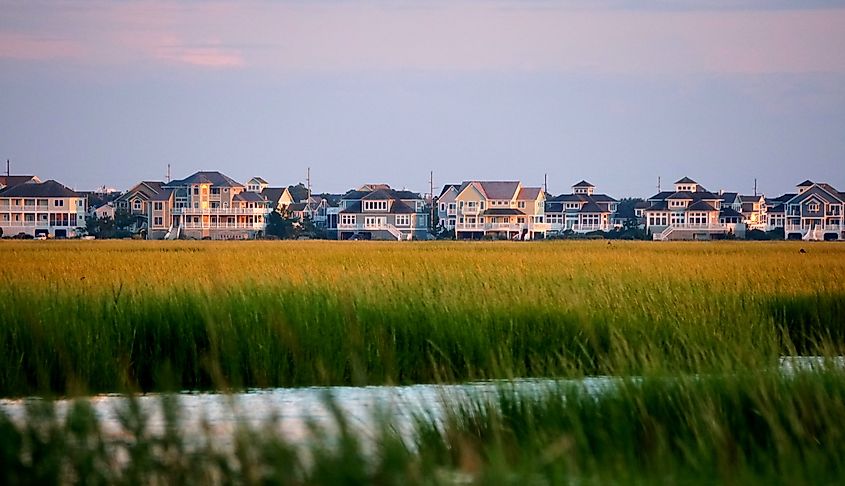 Beautiful waterfront homes by the bay near Bethany Beach, Delaware