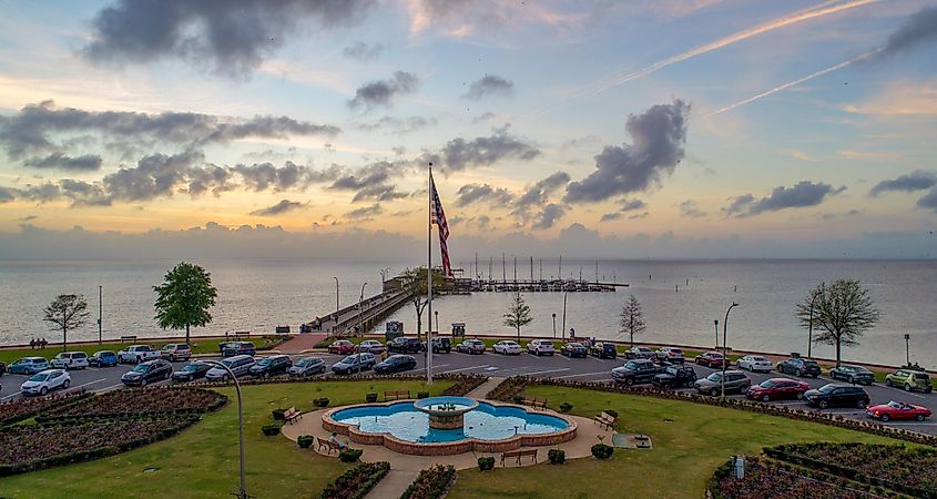 Aerial view of Fairhope, Alabama.