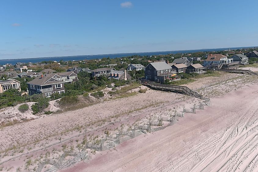 Aerial view of Fire Island community