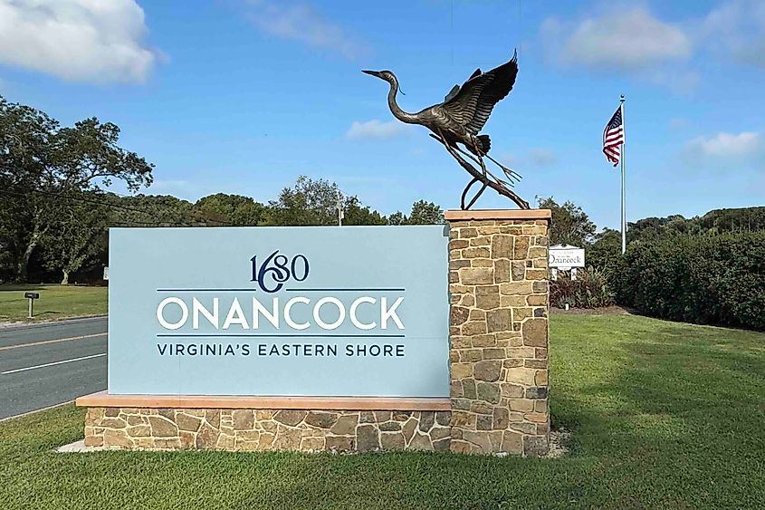 Onancock's town sign Image credit Bryan Dearsley