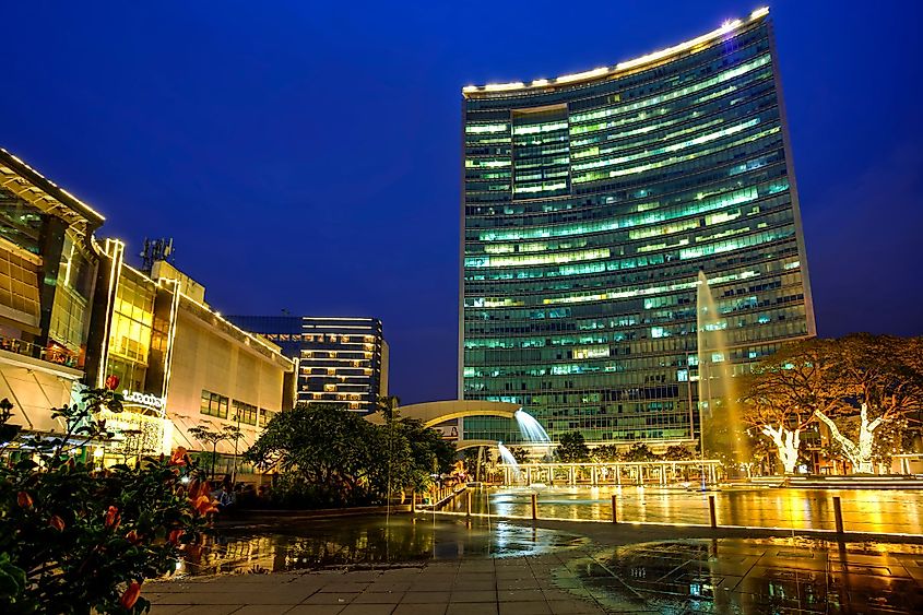 World Trade Center skyscrapper and Orion Mall in Bangalore