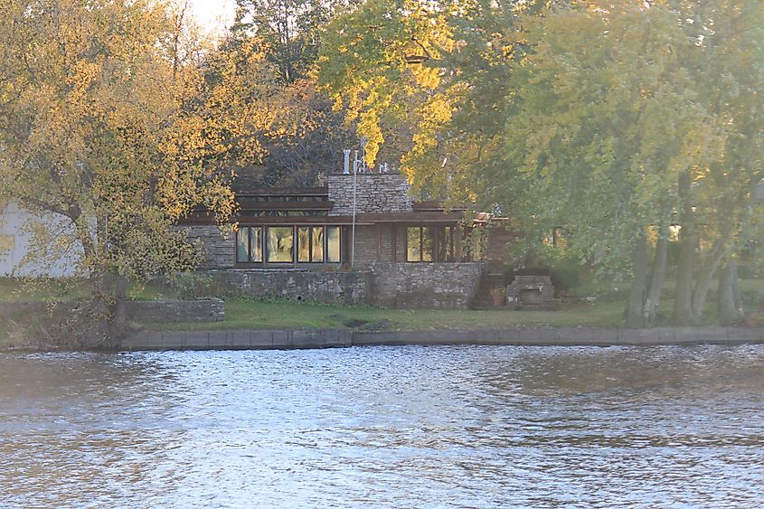 Alvin Miller Residence, built in 1946 by Frank Lloyd Wright architect in Charles City, Iowa.