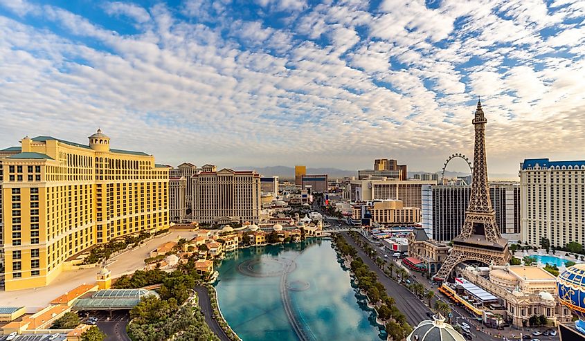 Las Vegas strip Aerial view cityscape in Nevada