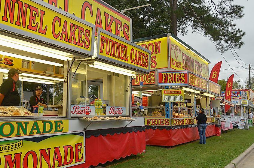 Vendors at the Benson Mule Days Festival in Benson, North Carolina.