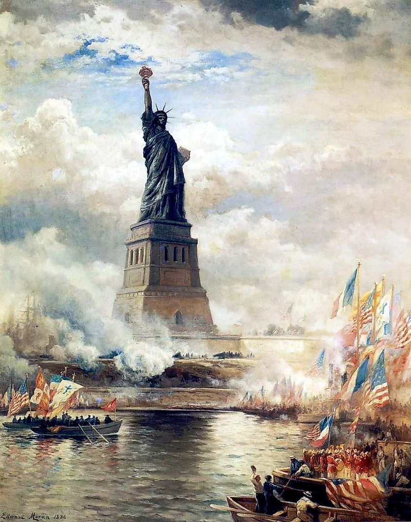 Unveiling The Statue of Liberty Enlightening the World by Edward Moran, 1886