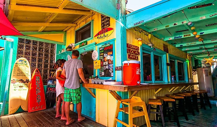 Mermaids Cafe is on Kuhio Hwy in Kapaa town and is very popular among locals.