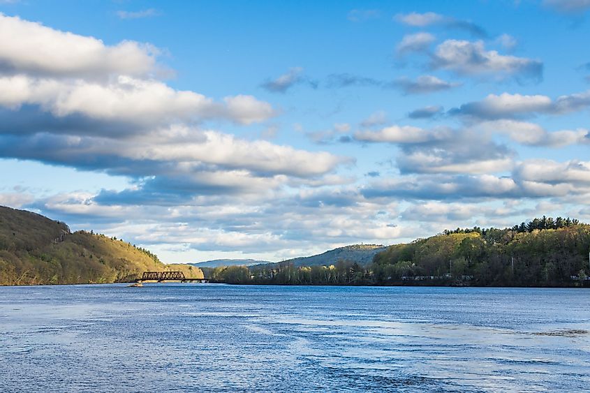 View of the Connecticut River from Brattleboro, Vermont State Line next to New Hampshire