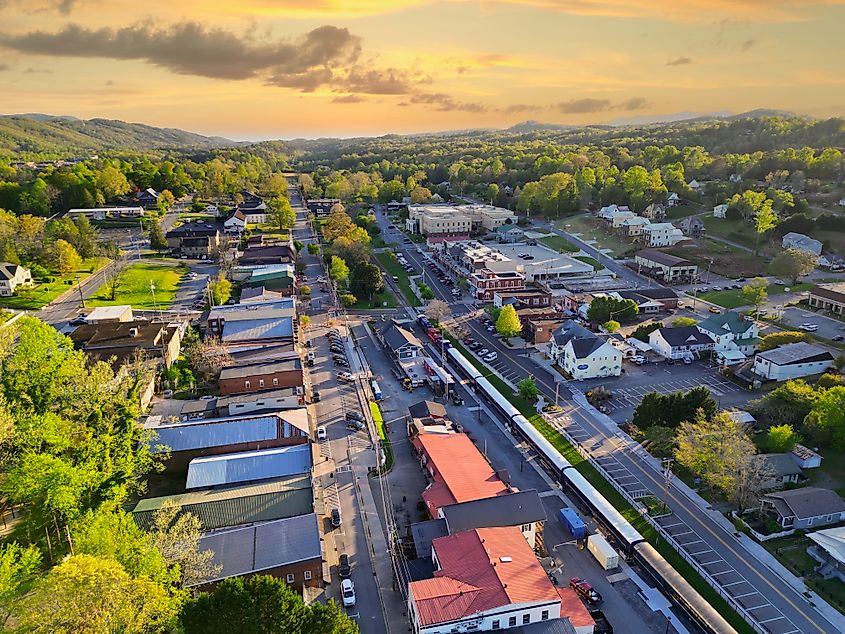 Aerial view of Blue Ridge, Georgia