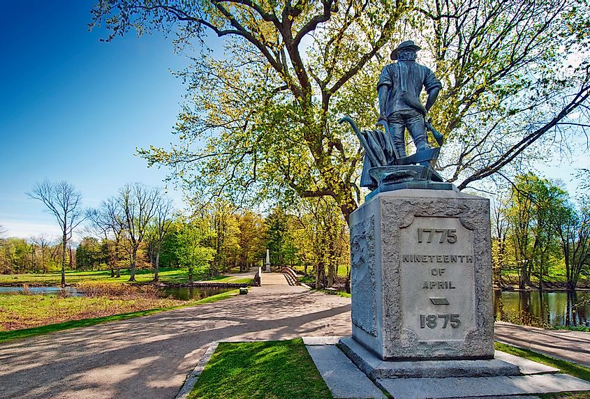 Minuteman statue in Concord, Massachusetts.