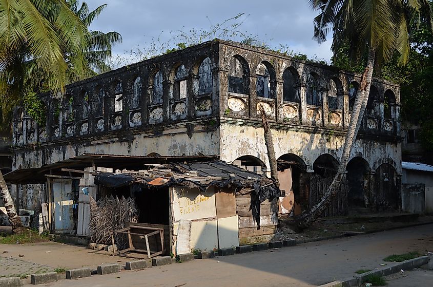 An abandoned house in Grand-Bassam, the former French colonial capital city of Ivory Coast.