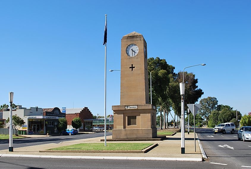 The Corowa War Memorial in Corowa, New South Wales, Australia. 