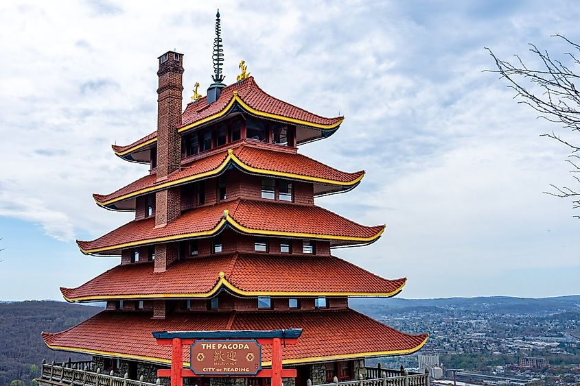 View of the Reading Pagoda in Reading, Pennsylvania.