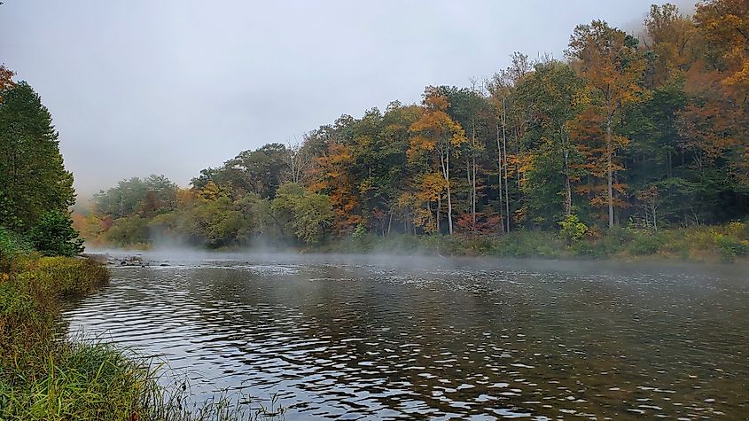Fog on the Greenbrier River in West Virgina