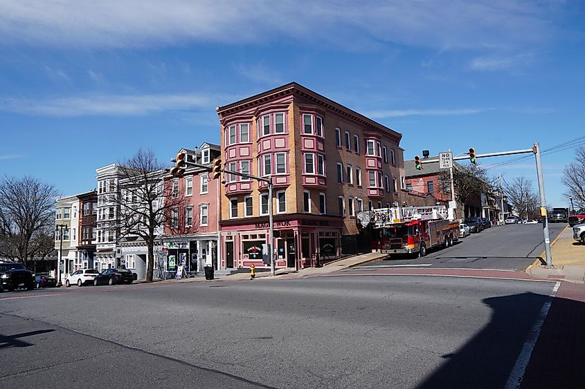 Intersection of Northampton Street and 6th Street in downtown Easton, Pennsylvania