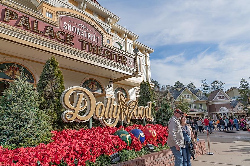 Dollywood theme park in Pigeon Forge, Tennessee, a major tourist attraction.