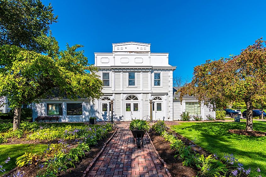 A historical building in Long Grove, Illinois. 