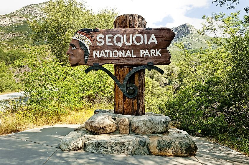 Sequoia National Park entry sign